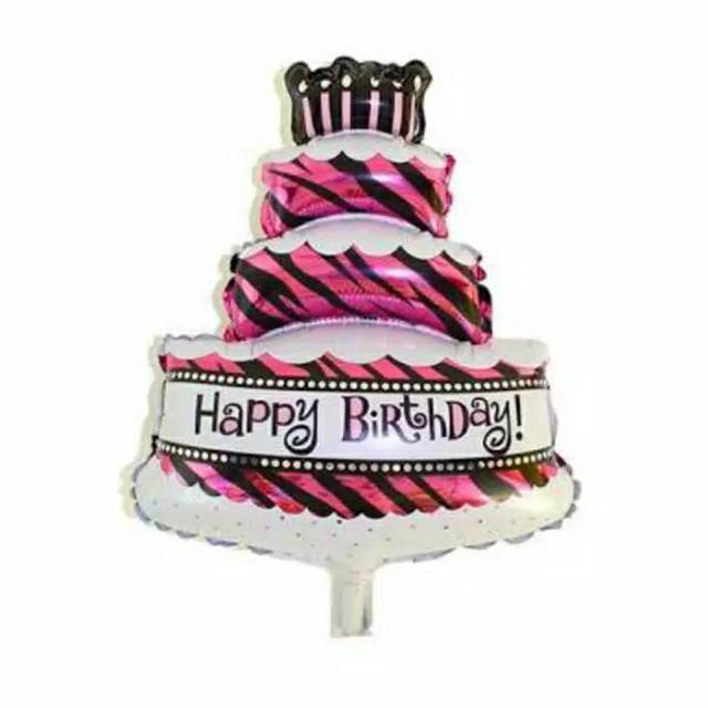 BALON FOIL CAKE 3 SUSUN HAPPY BIRTHDAY MINI 45 CM SATUAN