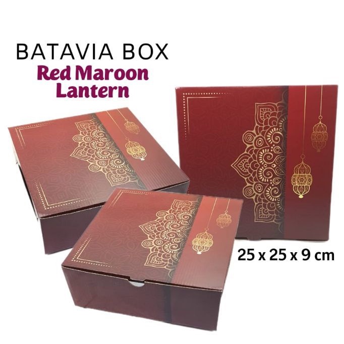 

Kotak hampers kado serbaguna 25x25x9 Red Maron Lantern