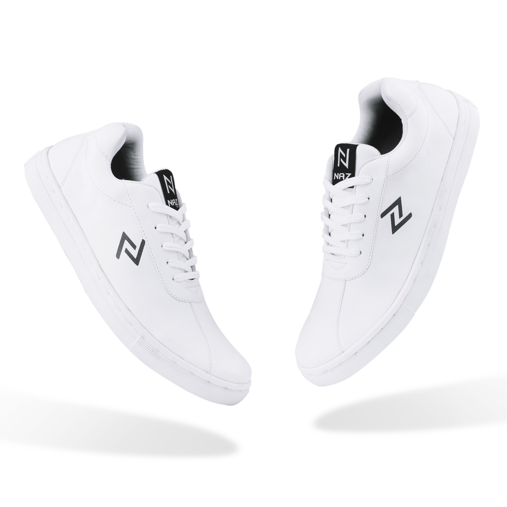 Aguero White | Sepatu Sneakers Putih Casual Original Polos Pria Cowok Ori Footwear | Naz x FORIND