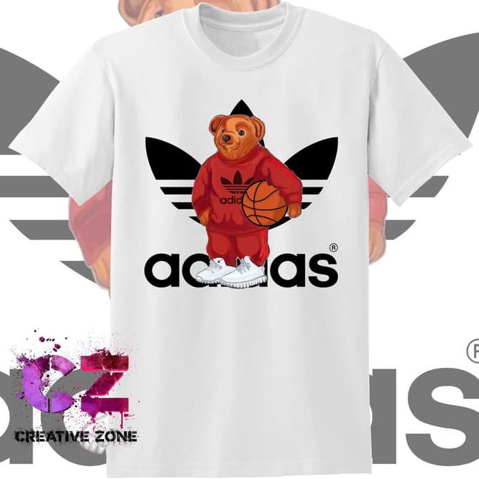 CUSTOM KAOS/TSHIRT HYPE ADIDAS BEAR BASKET BALL DIGITAL PRINTING