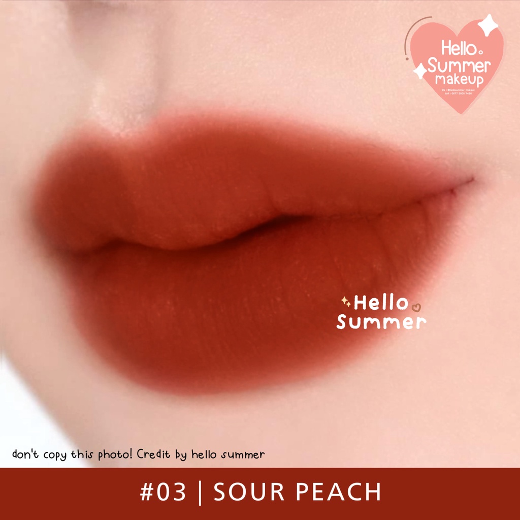 𝐌𝐀𝐓𝐓𝐄 𝐋𝐈𝐏𝐒𝐓𝐈𝐂𝐊 - Kiss Beauty Red Velvet Lasting Lip Color Lipgloss Longlasting 3ml Tahan Lama-#03 Sour Peach