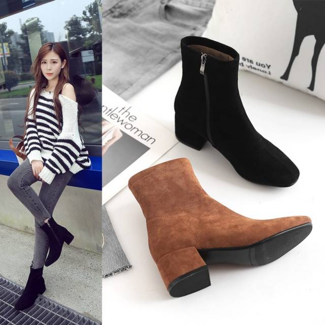 QZ - Winter Sepatu Boot Wanita Korea LY 14