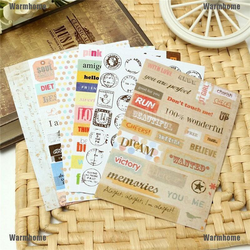 

Whid fantasy 6Pcs / Lot Stiker Kertas Retro DIY untuk Scrapbook / Diary grand