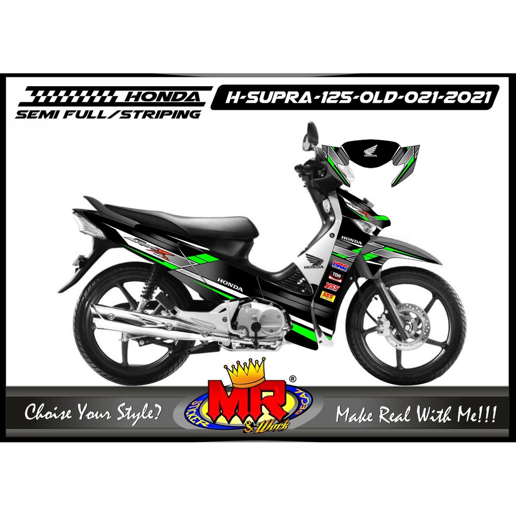 Decal Stiker Motor Honda Supra X 125 OLD Grafis Elegan Racing Laminasi