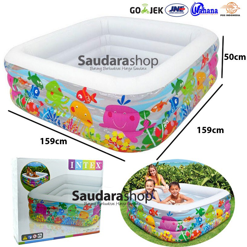 HOBI | Intex 57471 Clearview Aquarium Pool [159 x159x50cm] / Kolam Anak Besar