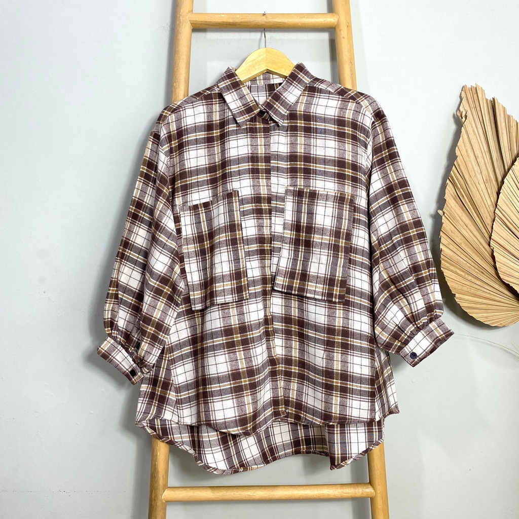 KEMEJA FLANEL KIARA PREMIUM SHIRT BTS B604 CO