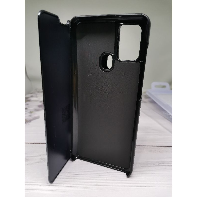 Flip Miror Clear View Samsung A21S Case casing High Quality