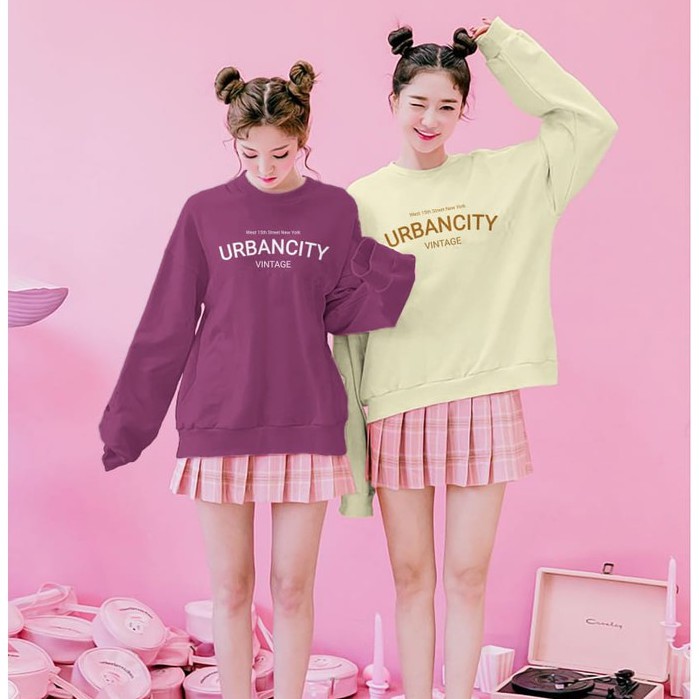 Sweater Urban City VIntage - Atasan Wanita Dan Pria - Bahan Fleece - Allsize