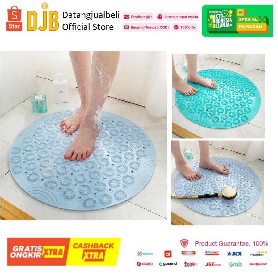 GS8 Alas Kaki Matras Kamar Mandi Anti-Slip Shower Room Mats PVC Beideli PJ407 Blue