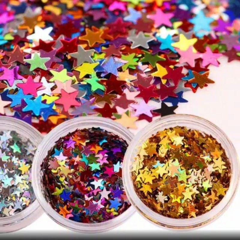 Glitter bintang bubuk gliter dekorasi mahar