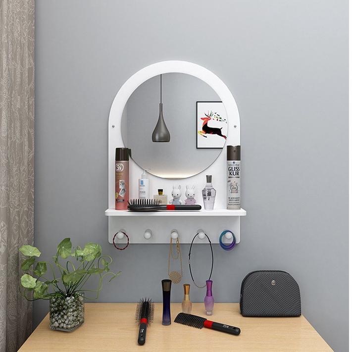 rak make up dinding kaca cermin rak gantung tempel kamar mandi standing mirror  penyimpanan make up 