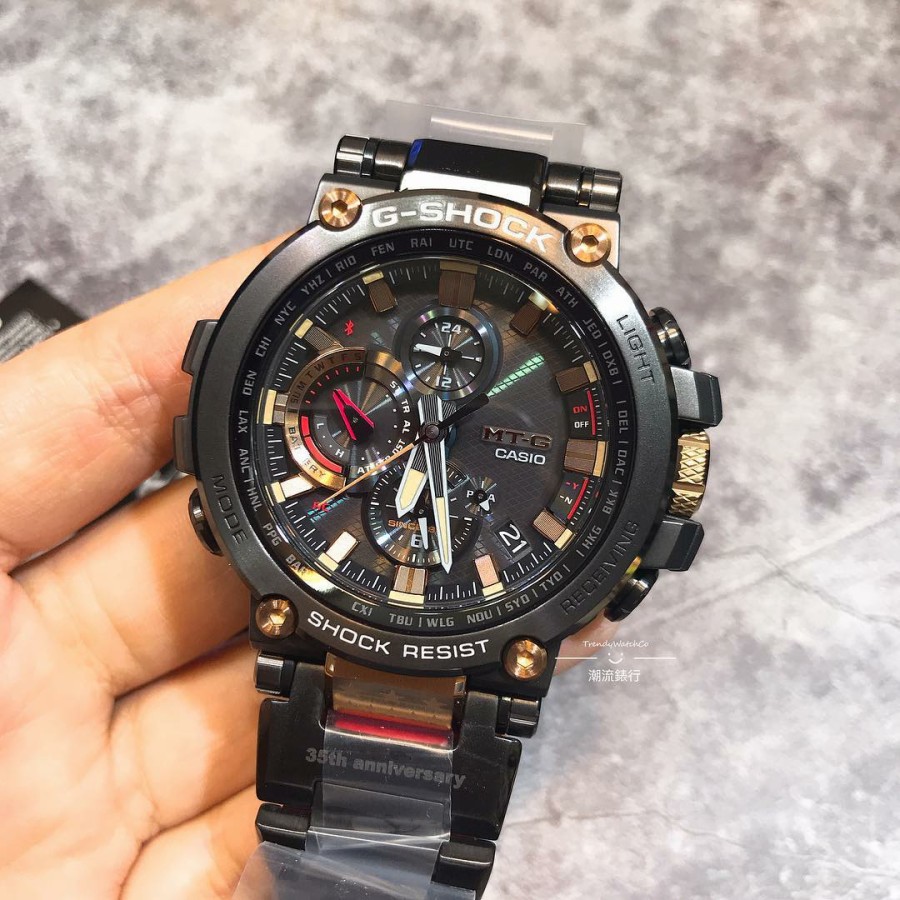 Jam Tangan Casio G-Shock / GShock MTG-B1000Tf Magma 35th Anniversary Stainless Steel Full Black