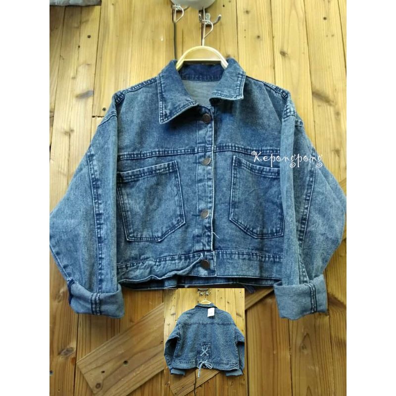 JAKET JEANS CROP TALI / JAKET JEANS CROP / JAKET JEANS