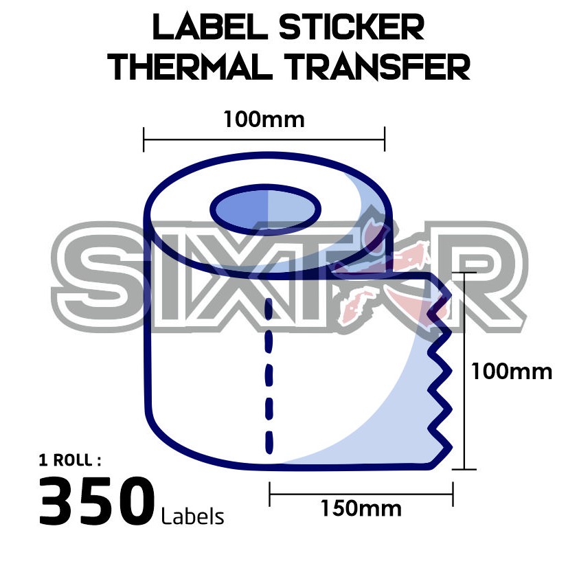 Semicoated Gloss Thermal Transfer Label Sticker 100x150x350 Barcode Label Sticker