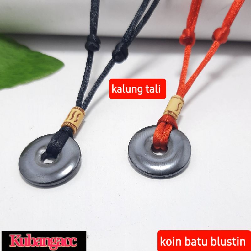 Kalung - Kalung Tali Cina Bandul Koin Batu Blustin Kalung koin murah Kalung Pria Wanita Kalung Tali
