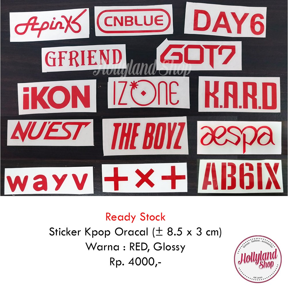 

Sticker Cutting RED GLOSSY (3pcs) (DAY6, GFriend, GOT7, iKON, WayV, The Boyz, dll) unofficial