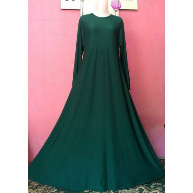 Gamis Jersey Polos Manset Grosir Size S - M Warna Banyak Lengan Tangan Panjang