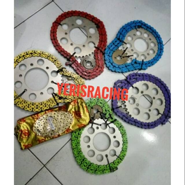 Gear set sss. Motor yamaha RX king rantai warna 415.