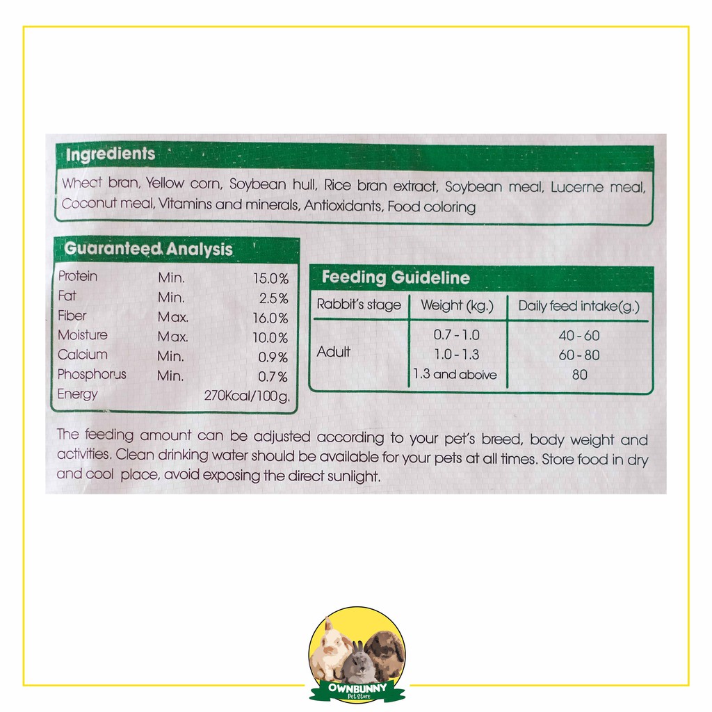 PELET MAKANAN KELINCI PAKAN VITAMAX 1000 GR