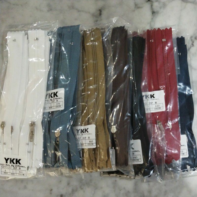 Resleting YKK 6 inch 15 cm / RIT YKK CFC 32 6&quot; 15 cm Kepala Nikel / Kepala Cat