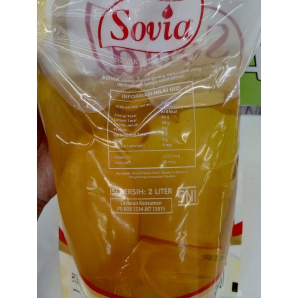 

minyak goreng Sovia, minyak goreng premium 2l, minyak goreng bening, minyak goreng sawit 2l
