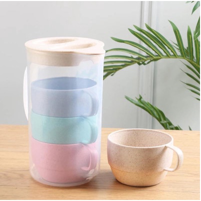 TEKO GELAS SET 5 IN 1 /TRAVEL CUP/WATER MUG / CANGKIR AIR WARNA WARNI