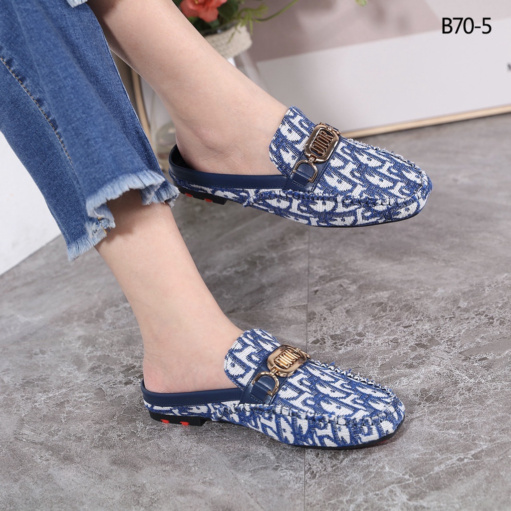 SHOES Canvas Flat Mules B70-5
