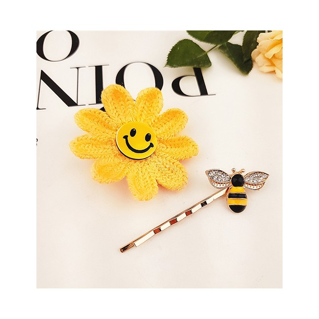 LRC Jepit Rambut Fashion Sunflower Sunflower Bee Hair Clip F57349