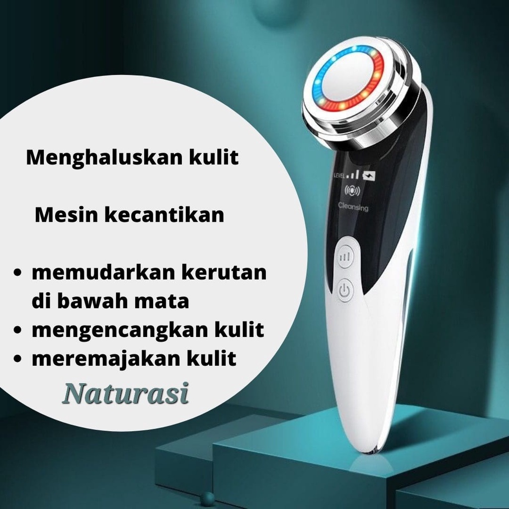Alat Setrika Wajah Pemijat Perawatan Kulit Anti Anging Facial Massage 4 in 1 membantu membersihkan muka dan pemakaian skincare-putih