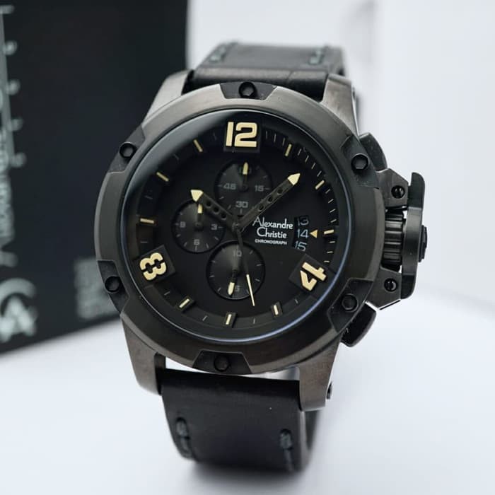 JAM TANGAN PRIA ALEXANDRE CHRISTIE AC 6295 FULL BLACK