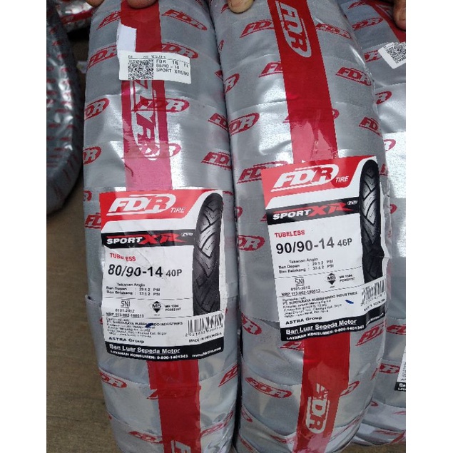 NEW PRODUK....PAKET BAN TUBLES FDR SPORT XR 80/90+90/90 RING 14 FREE PENTIL