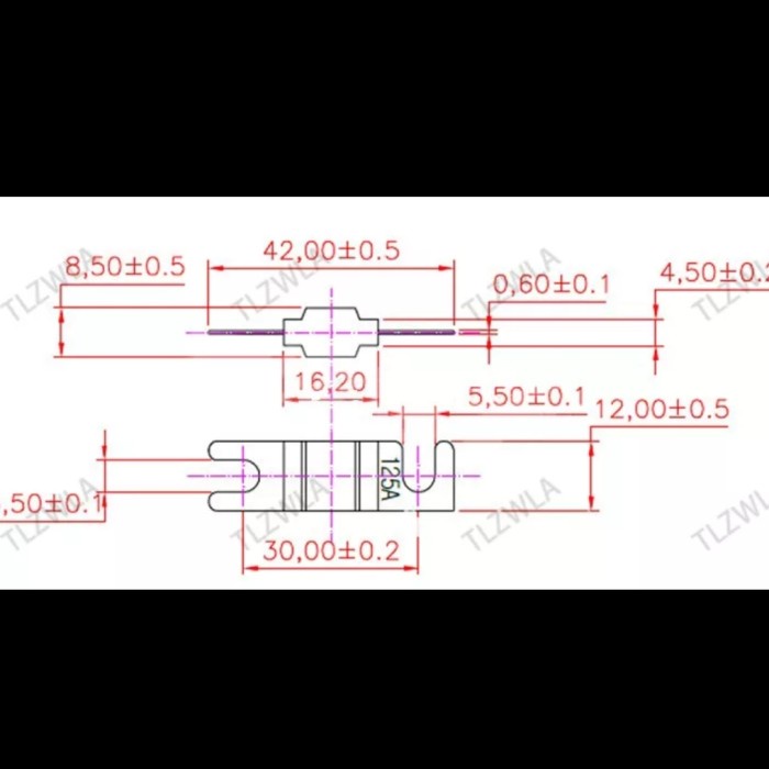 Fuse Mini ANL Gold Plated 15 A - 200 A Sekering Varian 12 Macam