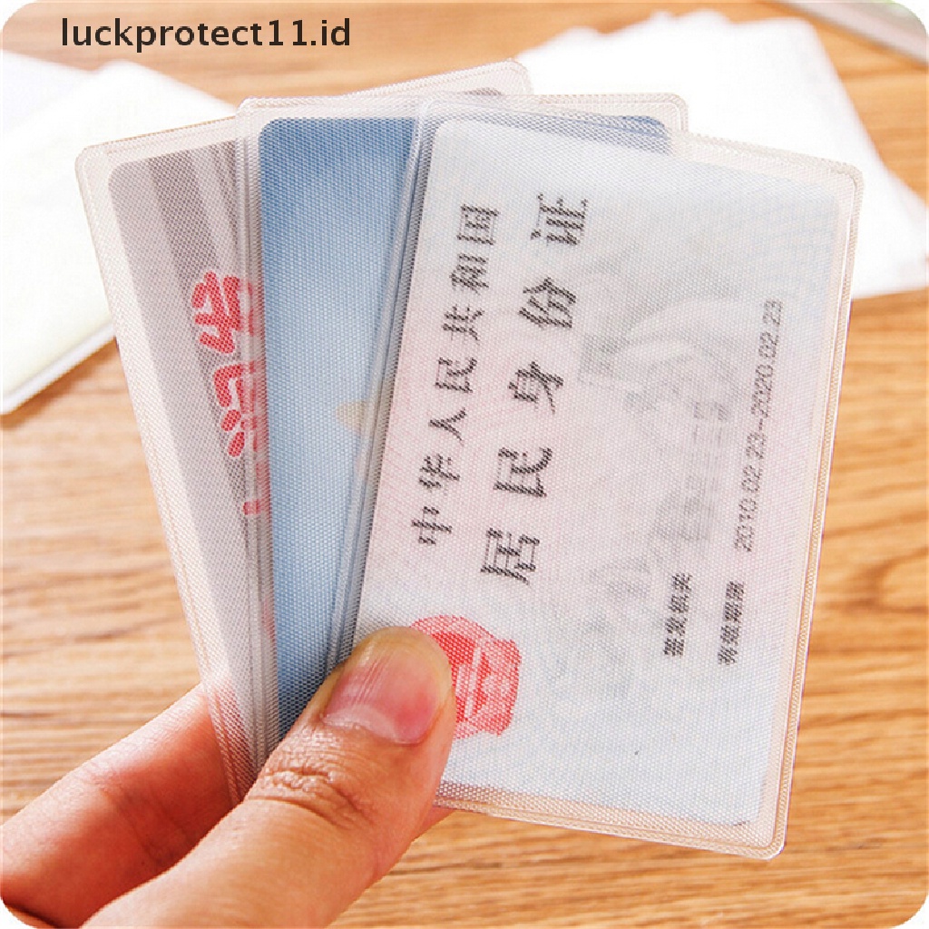 // Hg &amp; ID// 10PCS PVC Tempat Kartu Kredit Melindungi ID Card Name Card Cover Bening Frosted.