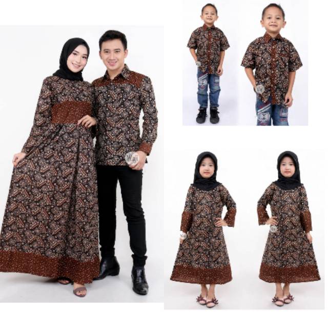  Baju  Batik  Couple Sarimbit Keluarga Set  Family  Gamis 