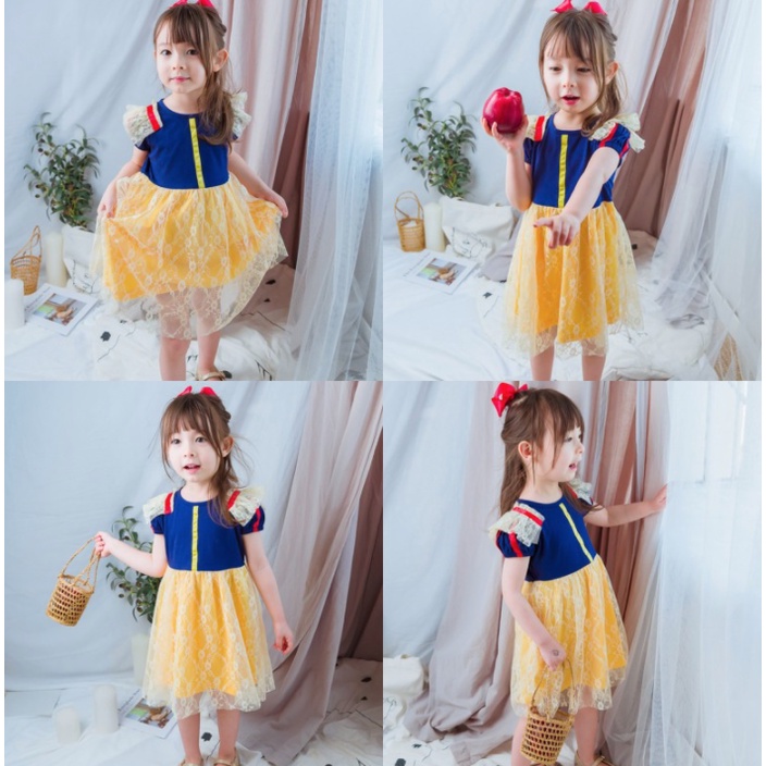 DISNEY PRINCESS DRESS - Snow White Elsa Unicorn Kid Dress Anak