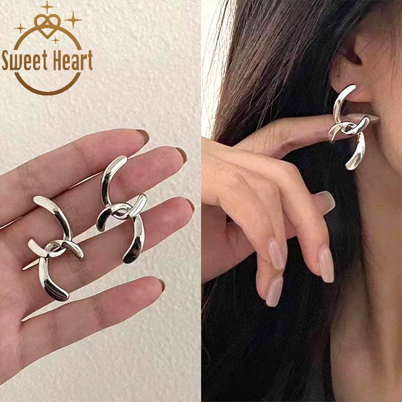 Anting Bentuk Salib Bahan Logam Untuk Wanita