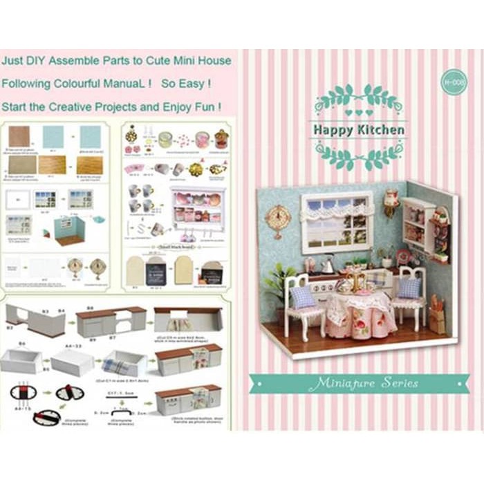 CUTEBEE DIY Wooden Doll House - Happy Kitchen