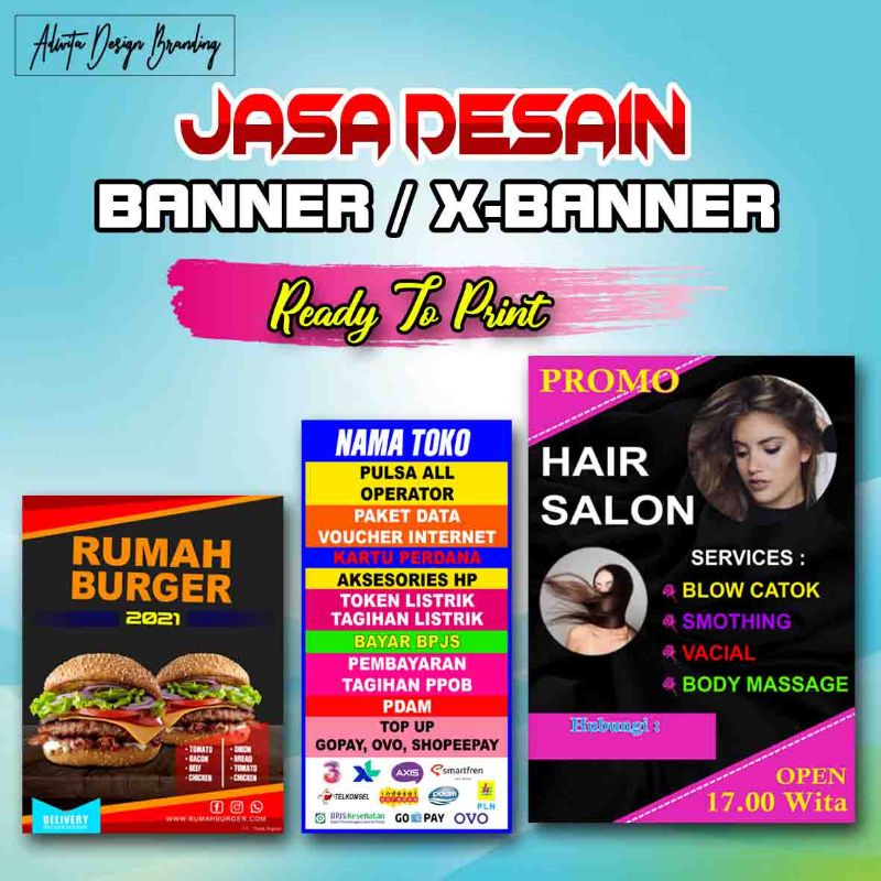 Jasa Desain Banner Murah / Spanduk / Xbanner / Poster / Warung / Toko / Olshop
