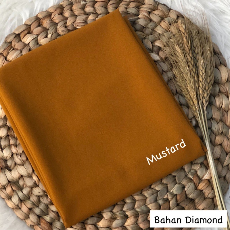 PASHMINA SABYAN  DIAMOND / 180 x 74cm DIAMOND SCRAF / HIJAB / JAHIT TEPI-Mustard