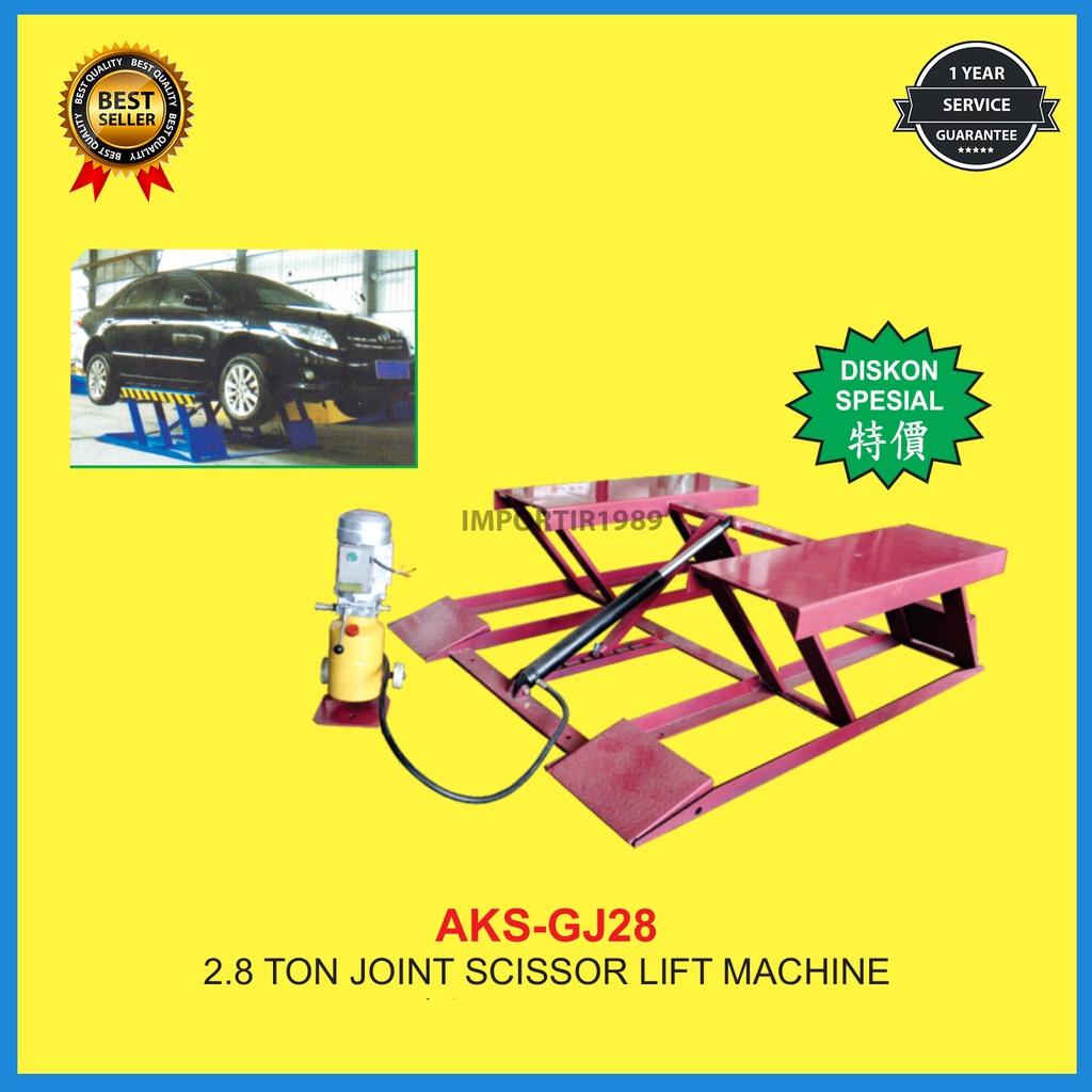 pengangkat  Mobil - 2.8 Ton Joint Scissor Lift 3Hp 380V - GJ28