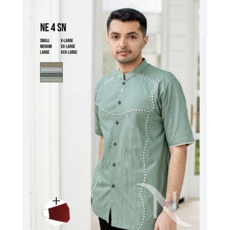 BAJU KOKO NIZAR BORDIR BUSANA MUSLIM PRIA BORDIR NE 4 SN TERBARU 2021