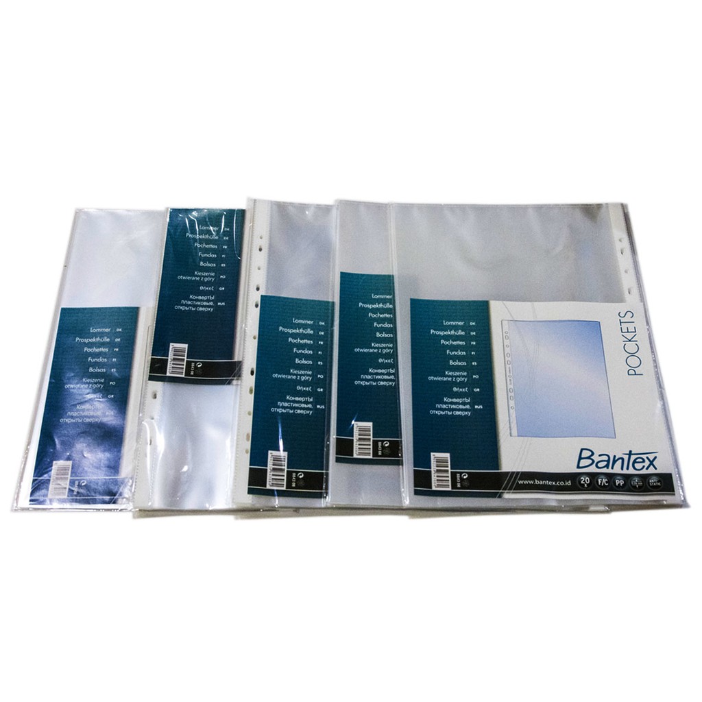 

Tokotab - Sheet Protector Folio BANTEX 8843 Clear Per PACK isi 20 Lembar