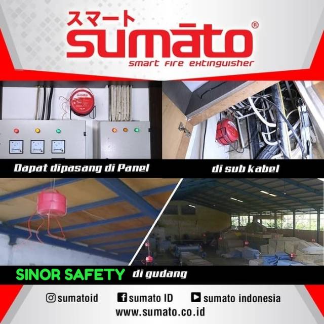 ORIGINAL SUMATO 4 Liter SM-40 Alat Pemadam Api Otomatis Tabung APAR