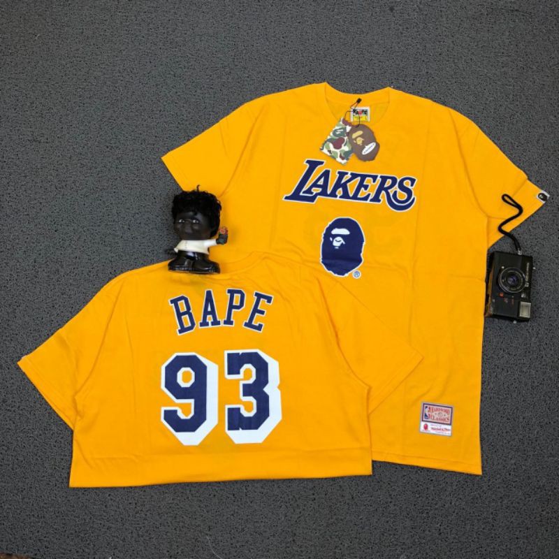 TSHIRT KAOS BAJU A BATHING APE BAPE LAKERS 93 PREMIUM AUTHENTIC BEST SELLER