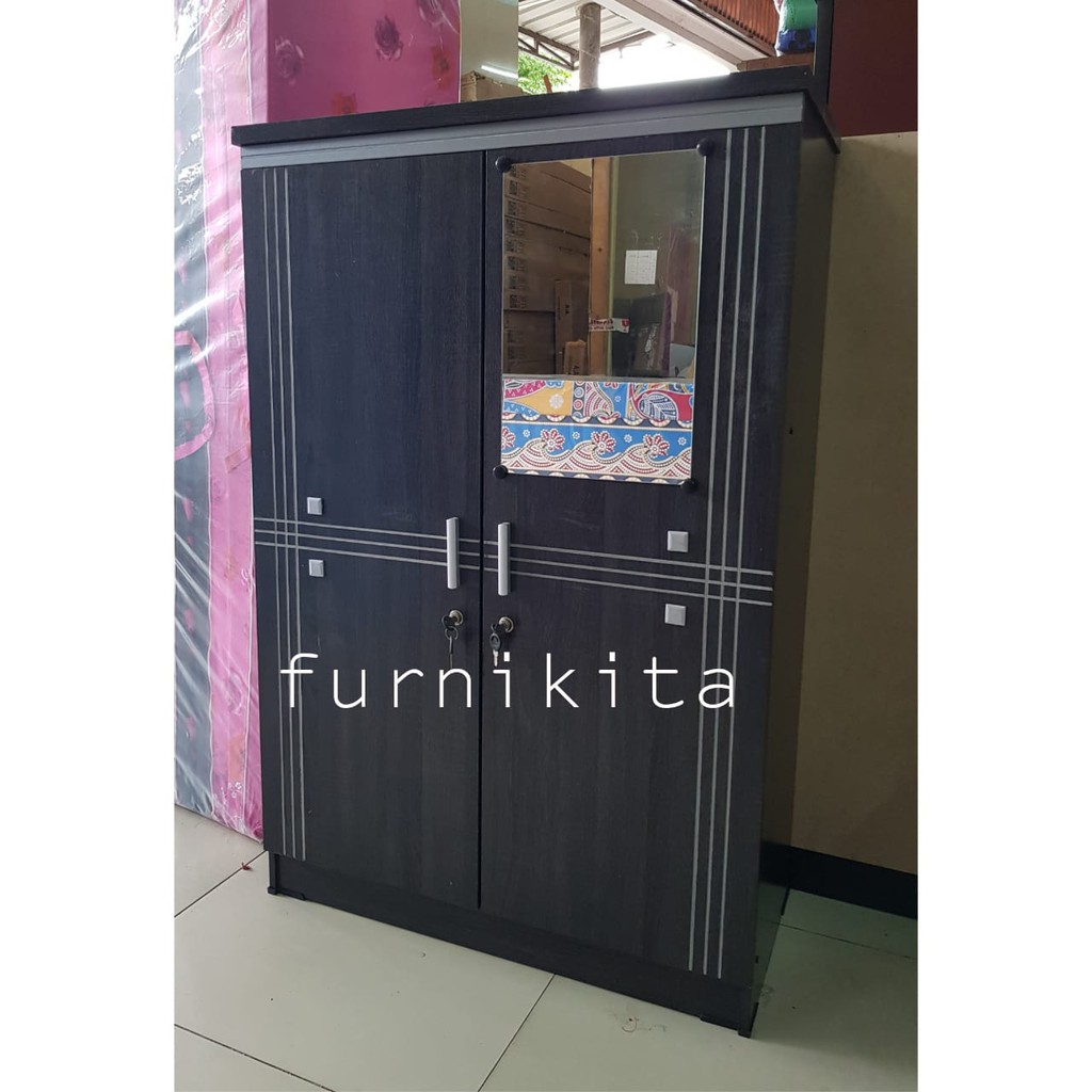  LEMARI  PAKAIAN  GANTUNG KAYU DENGAN KACA BABY LOCKER LT02 