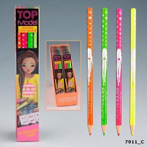 

Top Model TM7911 Neon Colouring Pencil Set, 4 Colours
