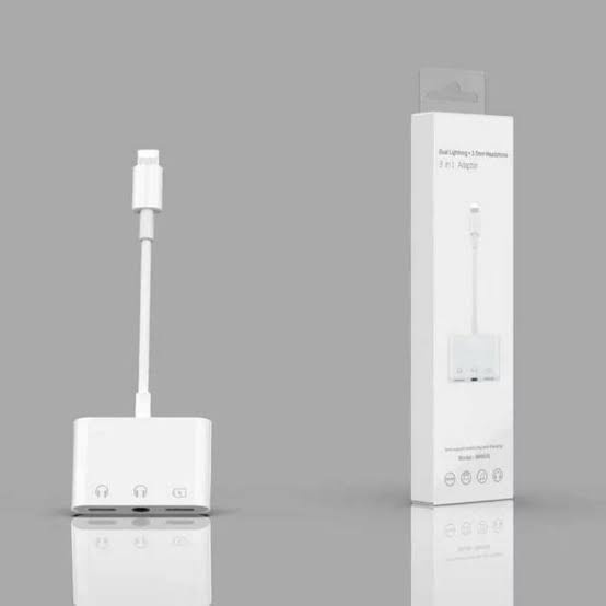 Spliter Converter Lightning 3in1 Jack lightning Audio