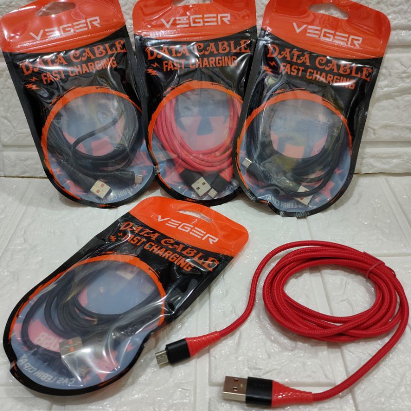 Kabel data/kabel charger veger 2.4a fast charge 2 meter