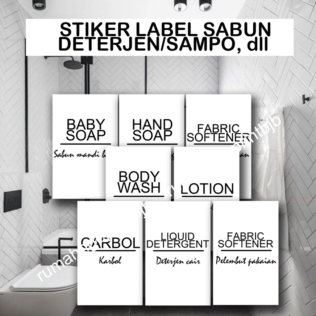 Jual 5x8cm STIKER LABEL MINIMALIS AESTHETIC BUMBU SAMPO SHAMPOO SABUN