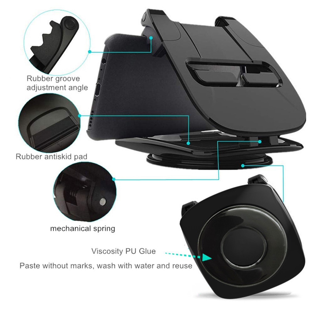 Universal Car Dashboard Phone Holder 360 Degree Rotate Sucker  Non-slip Bracket Fit for 4.0 To 6.5 Inch Mobile Phone Stand